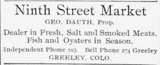 Dauth Family Archive - 1905-10-05 - The Greeley Tribune - George Dauth Store Advertisement