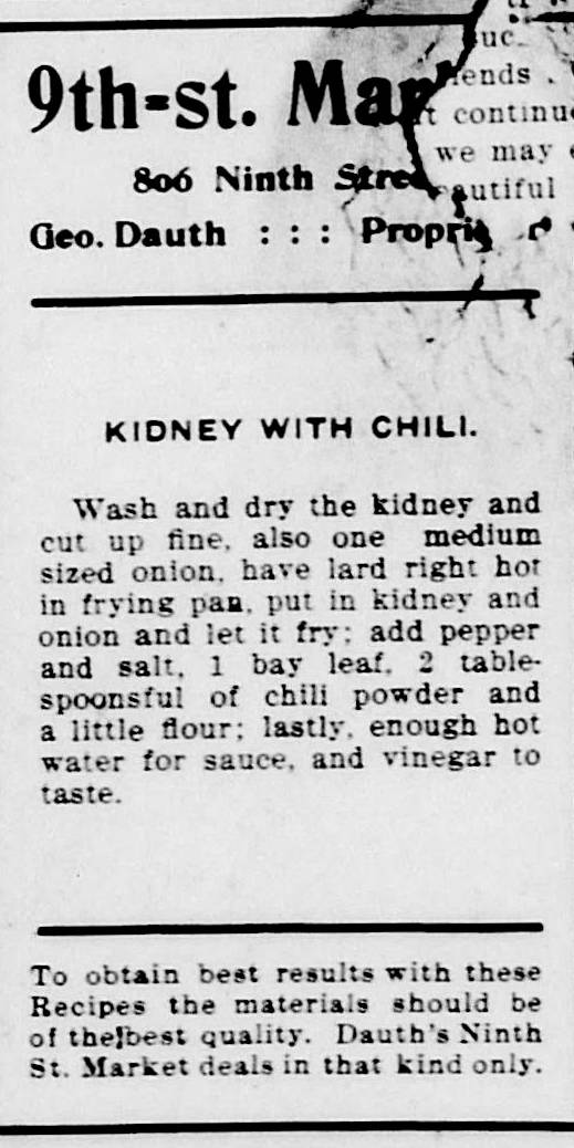 Dauth Family Archive - 1908-07-29 - The Greeley Tribune - George Dauth Store Recipe Advertisement