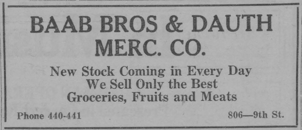 Dauth Family Archive - 1927-08-18 - The Mirror - Baab Bros. and Dauth Mercantile Co