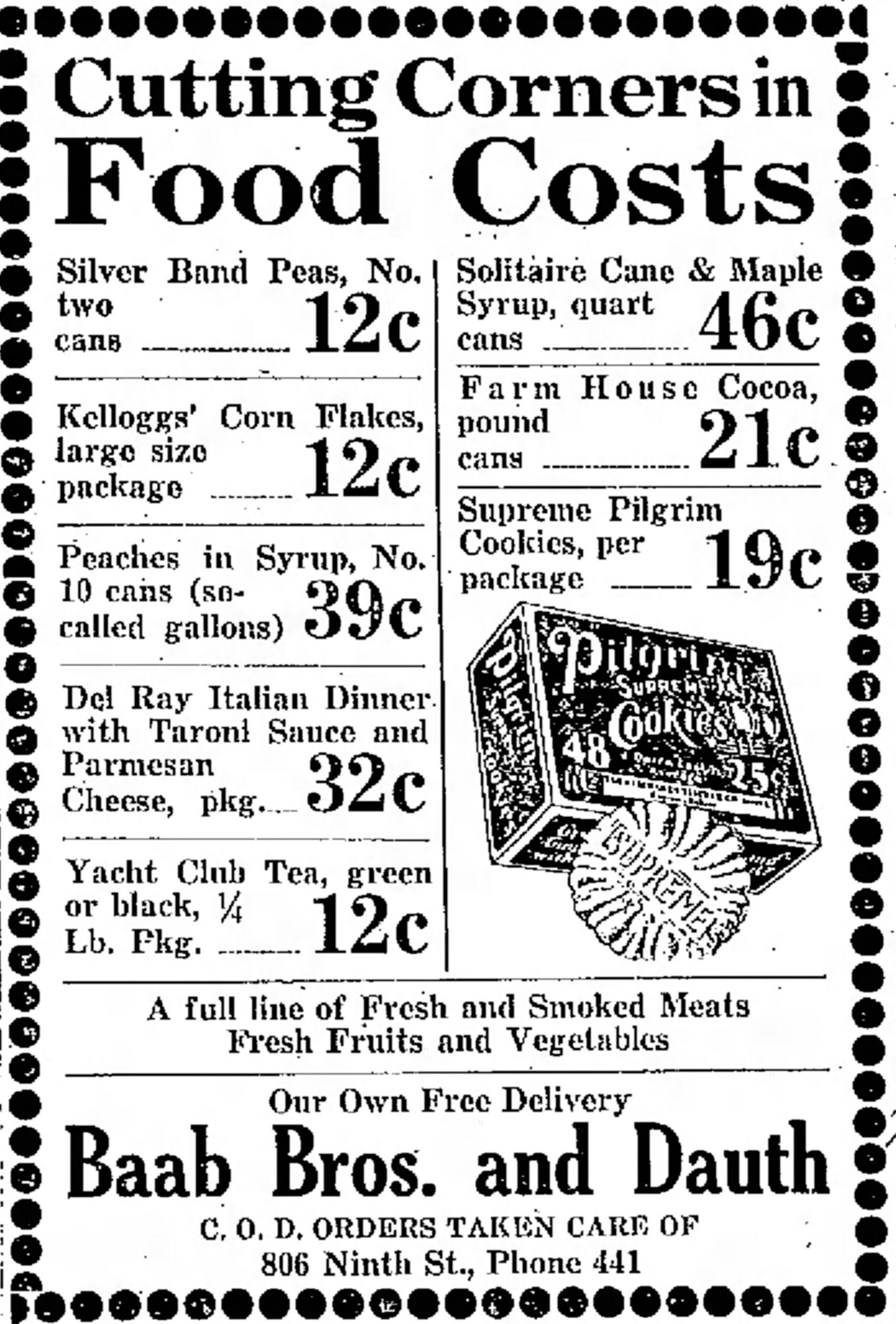 Dauth Family Archive - 1932-06-02 - Greeley Daily Tribune - Baab Bros and Dauth Advertisement