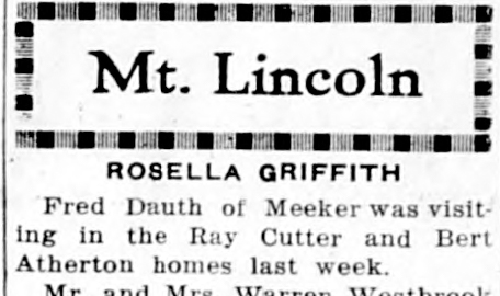 Dauth Family Archive - 1938-01-21 - The Palisade Tribune - Fred Dauth Visiting Friends