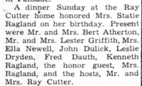 Dauth Family Archive - 1948-03-19 - The Palisade Tribune - Fred Dauth At Ray Cutter Home