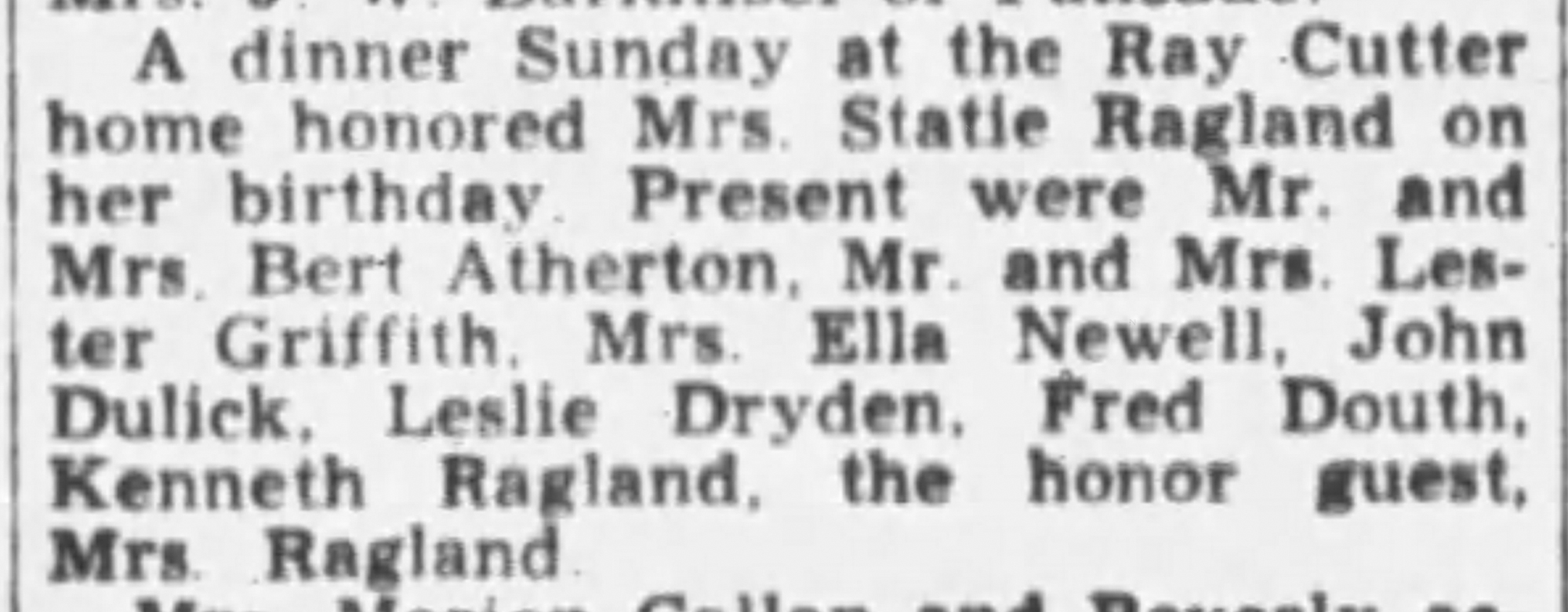 Dauth Family Archive - 1948-03-26 - The Daily Sentinel - Fred Dauth At Ray Cutter Home