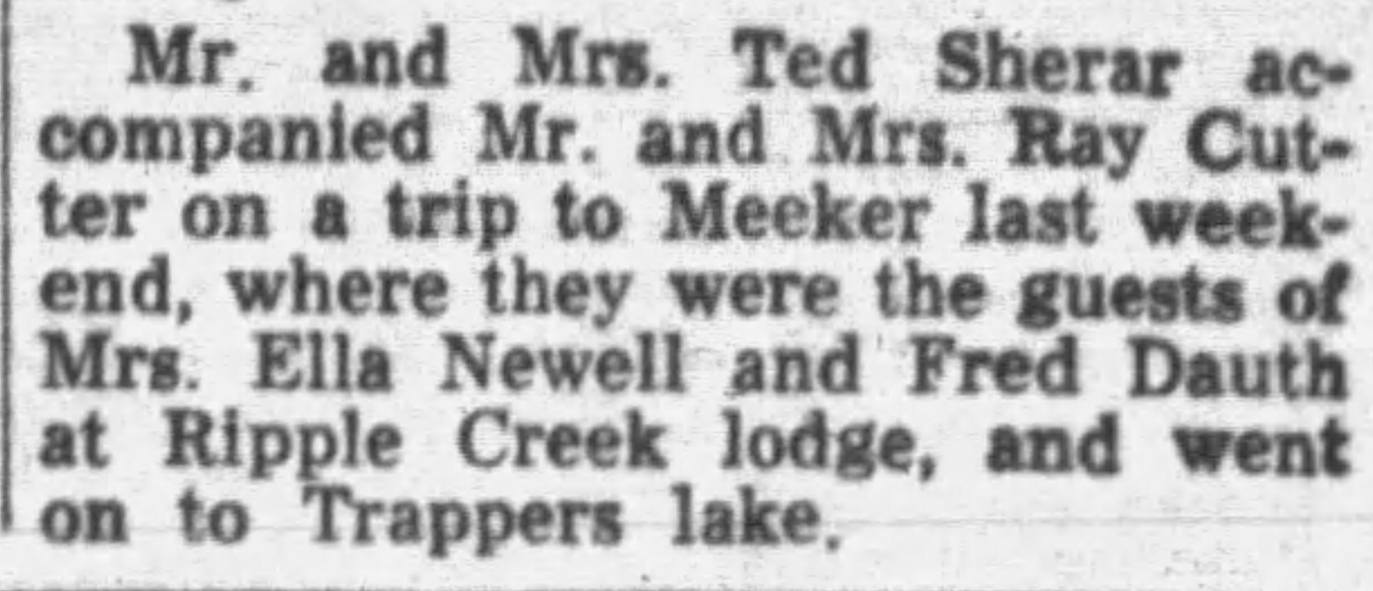 Dauth Family Archive - 1948-07-18 - The Daily Sentinel - Fred Dauth Of Ripple Creek Lodge