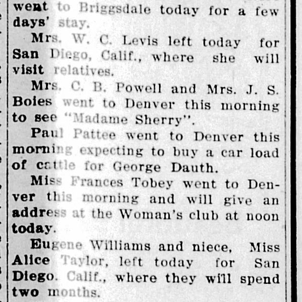 Dauth Family Archive - 1910-07-28 - The Greeley Tribune - George Dauth Cattle Purchase