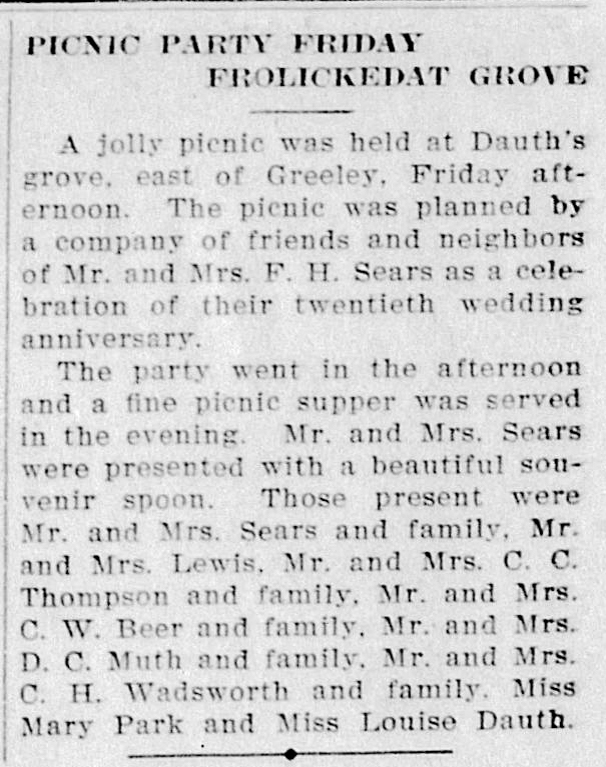Dauth Family Archive - 1910-07-28 - The Greeley Tribune - The Dauth Grove