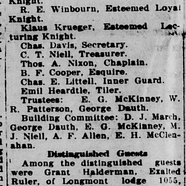 Dauth Family Archive - 1912-10-24 - The Greeley Tribune - George Dauth Elk Trustee
