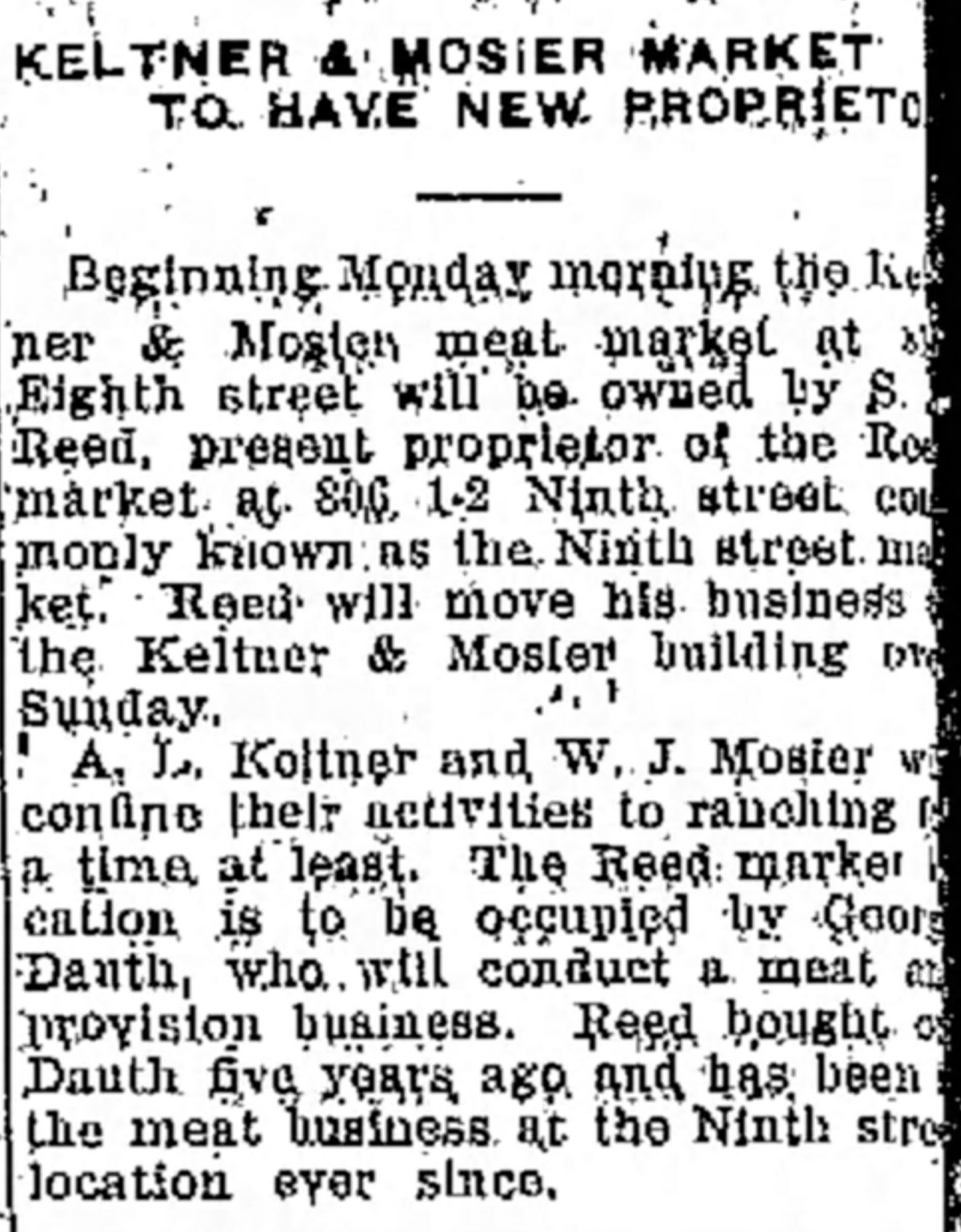 Dauth Family Archive - 1918-04-06 - Greeley Daily Tribune - George Dauth Buys Back Store