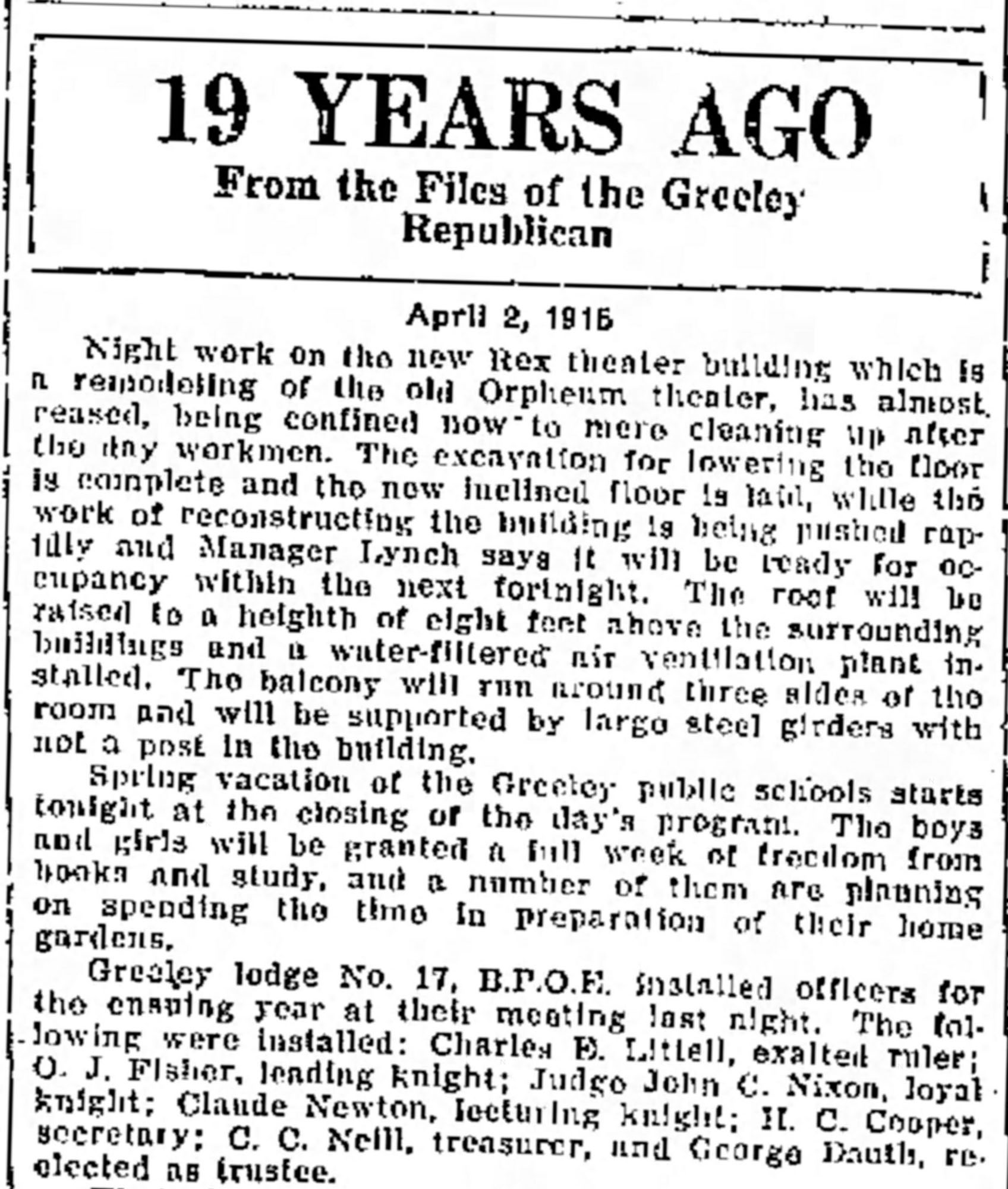 Dauth Family Archive - 1934-04-02 - Greeley Daily Tribune - George Dauth Trustee Of BPOE