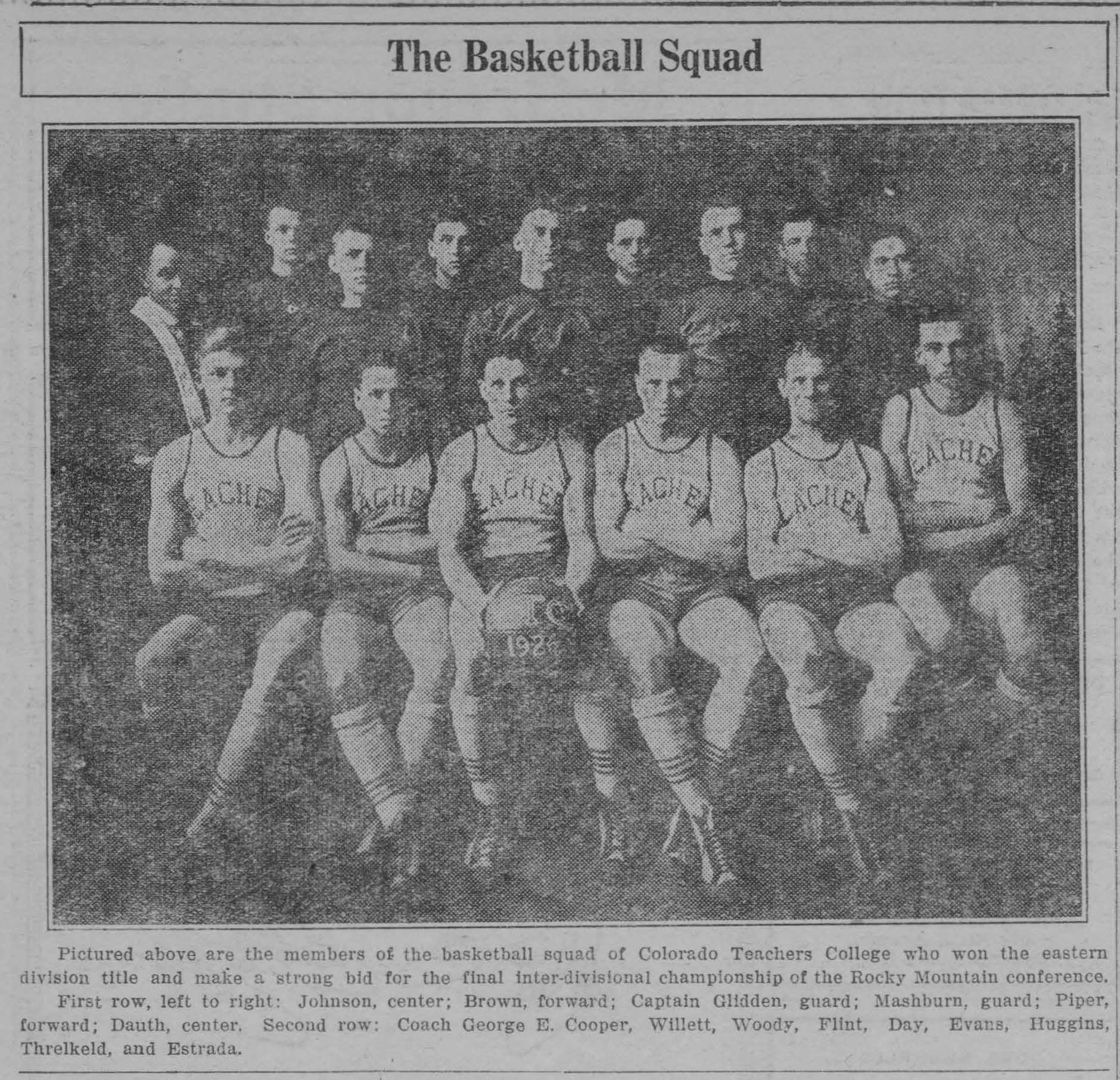 Dauth Family Archive - 1926-03-04 - The Mirror - June Dauth Basketball Photo