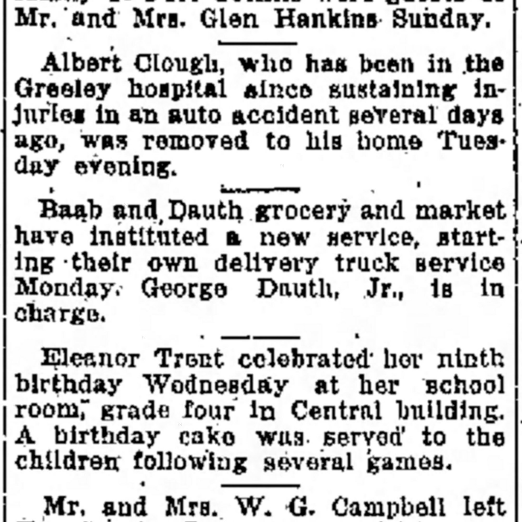 Dauth Family Archive - 1932-02-17 - Greeley Daily Tribune - June Dauth Delivery Service