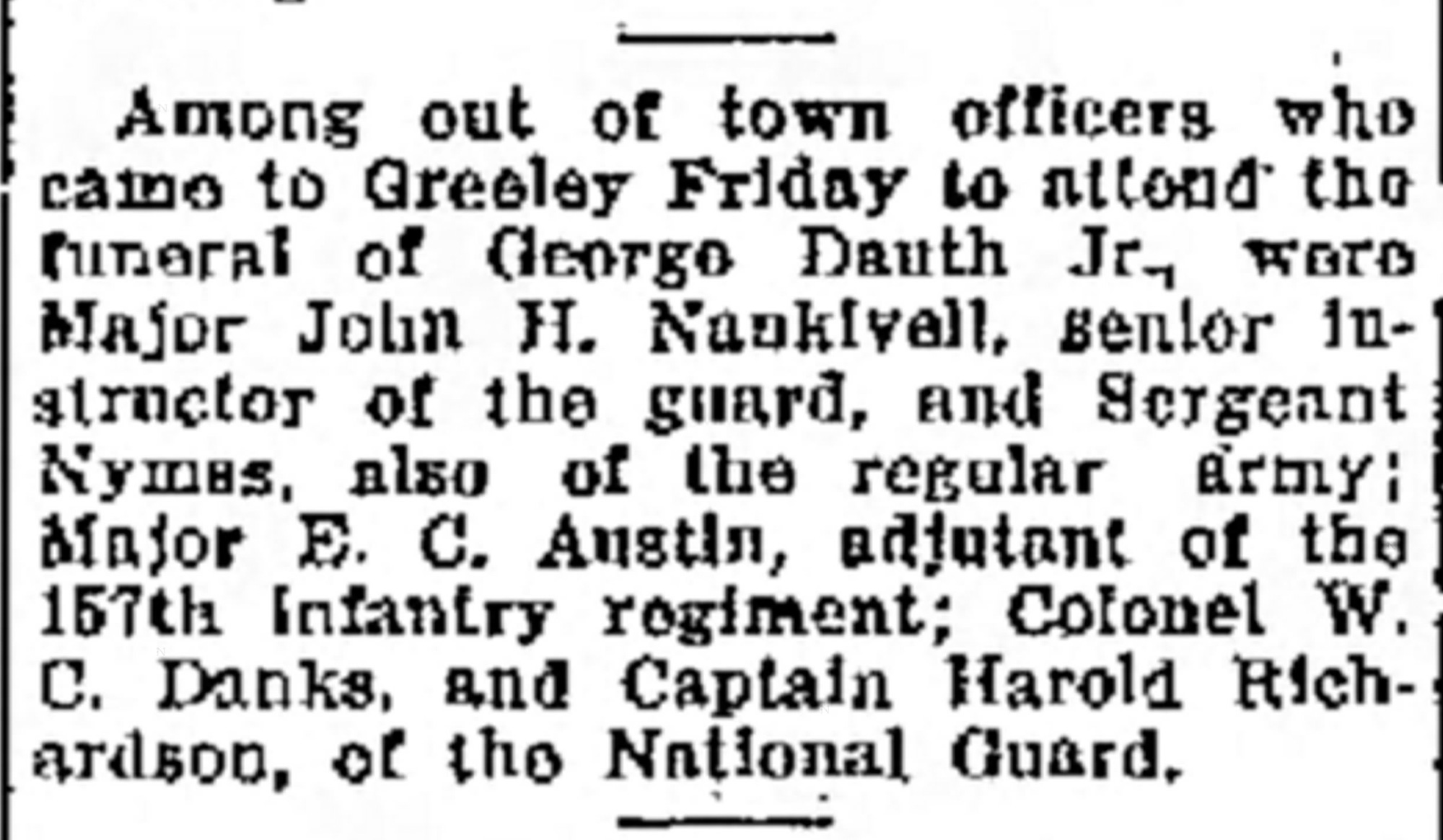 Dauth Family Archive - 1932-05-21 - Greeley Daily Tribune - June Dauth Funeral