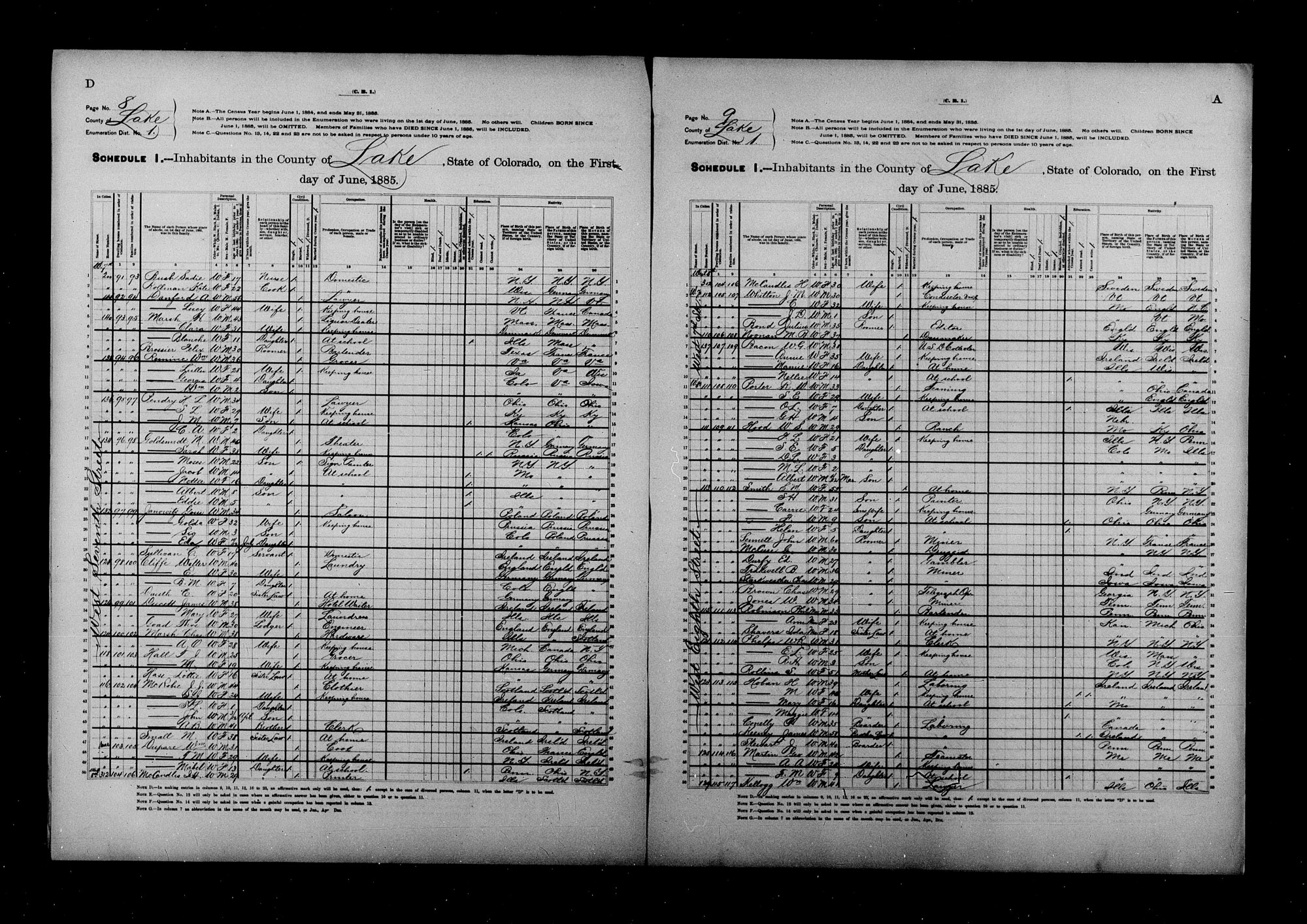 Dauth Family Archive - 1885 - Census - Elisabeth Dauth Family