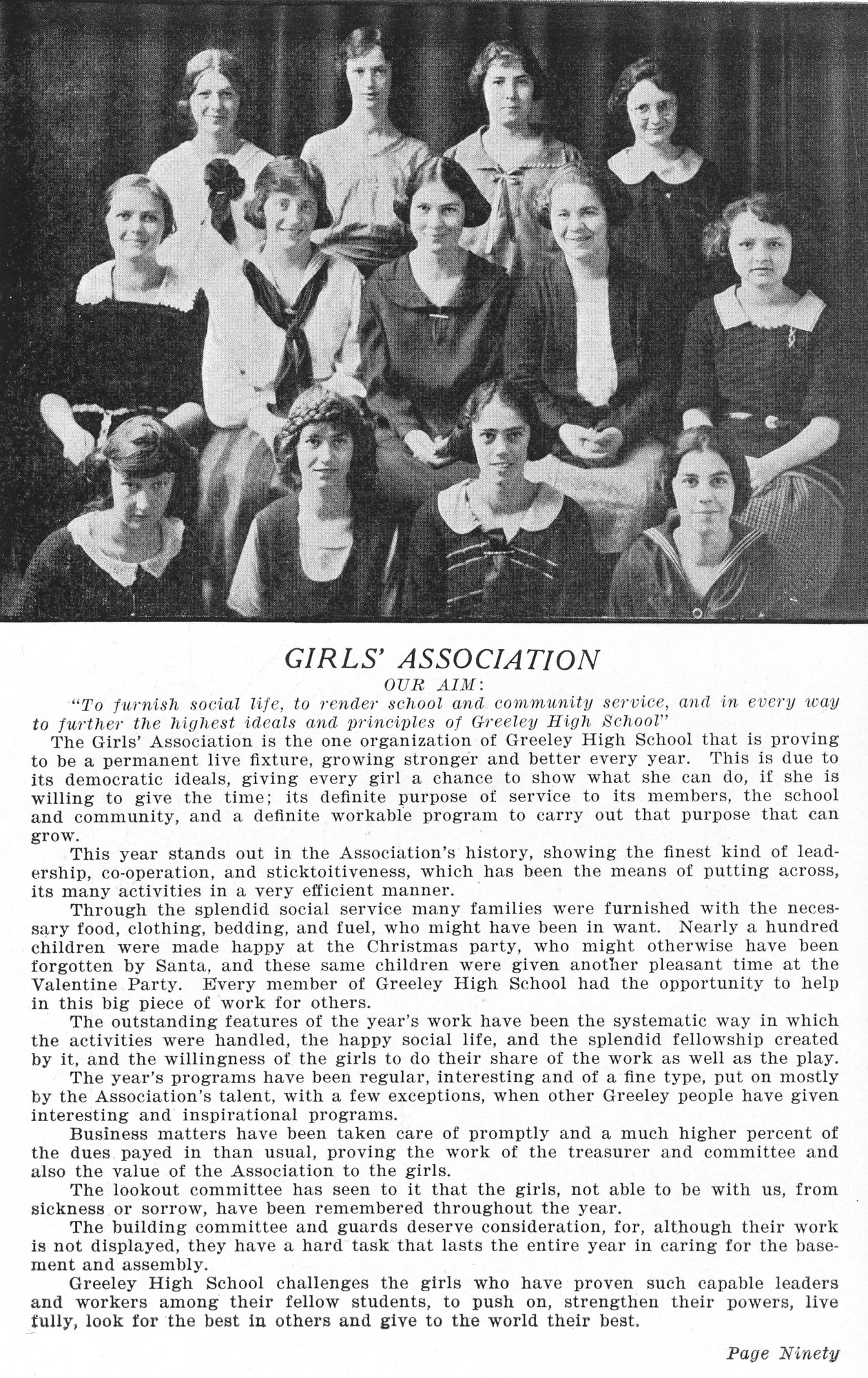 Dauth Family Archive - 1923 - Spud Yearbook - Elizabeth Dauth With The Girls Association