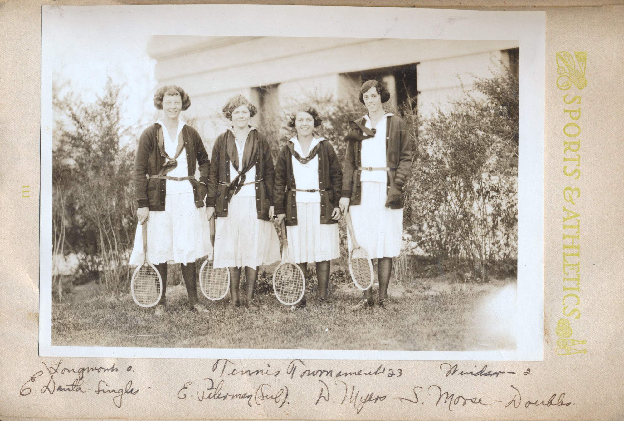 Dauth Family Archive - Circa 1920-1924 - Elizabeth Dauth's Memory Book - Page 111 - Tennis