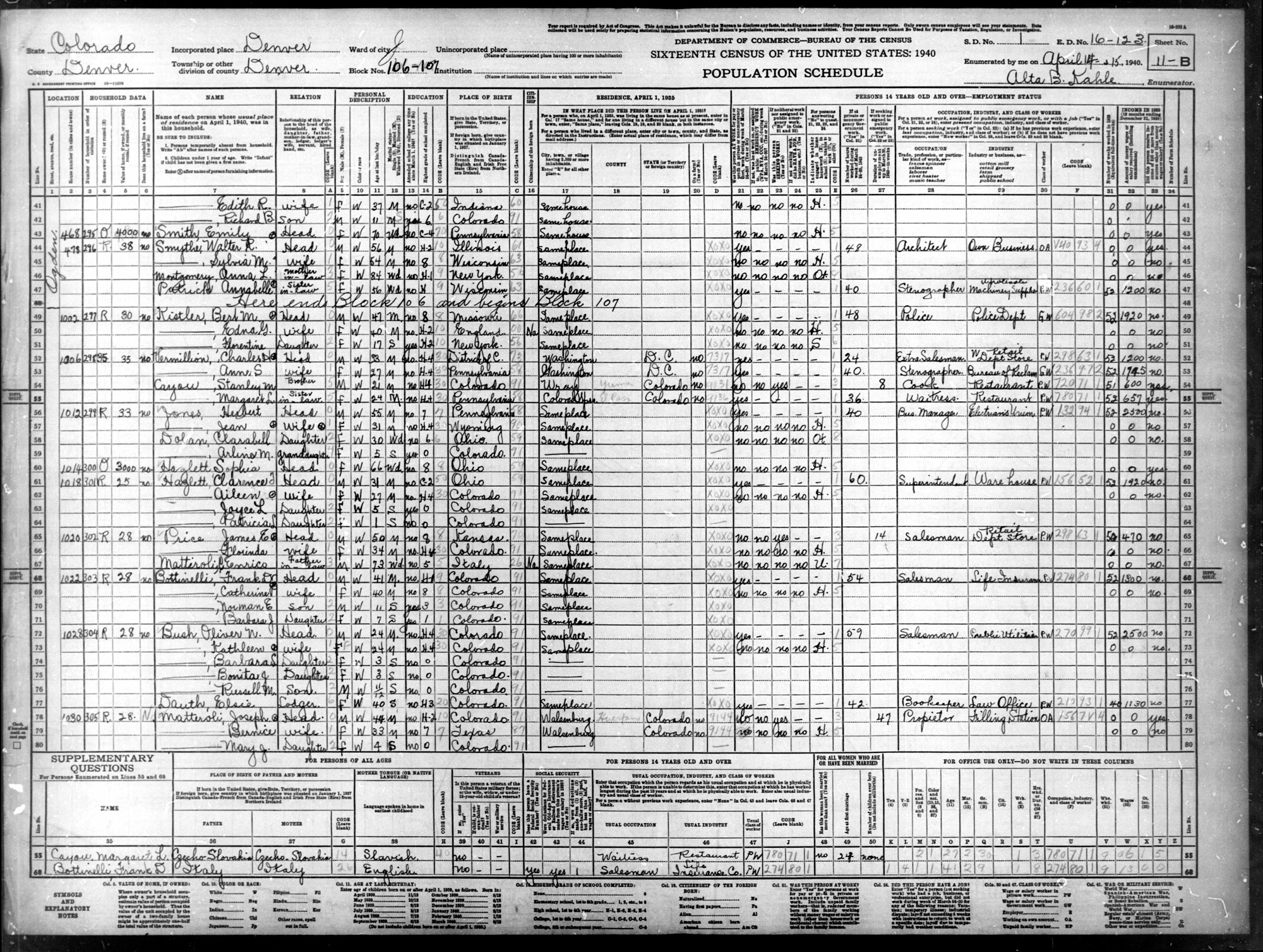 Dauth Family Archive - 1940 - Census - Elsie Dauth
