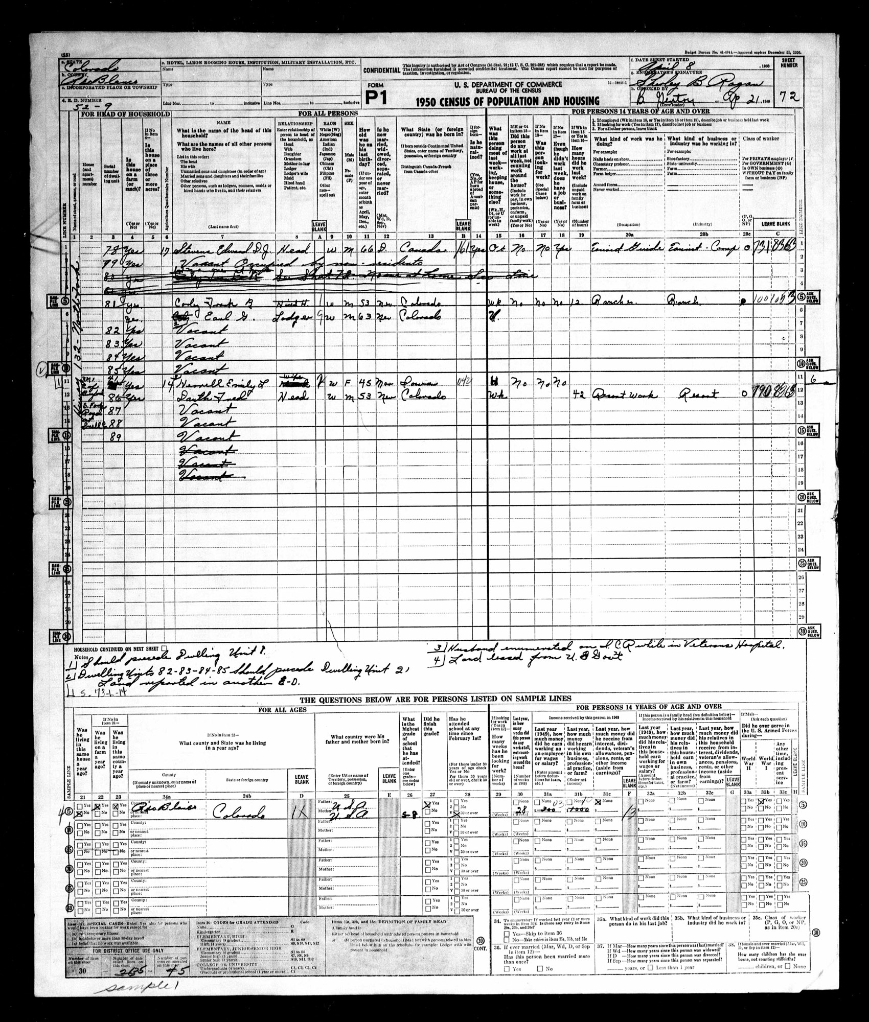 Dauth Family Archive - 1950 - Census - Fred Dauth