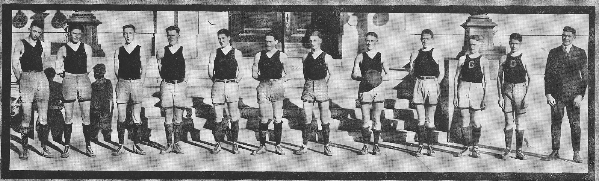 Dauth Family Archive - 1921 - Spud Yearbook -  June Dauth Spud Basketball Photo In Uniform