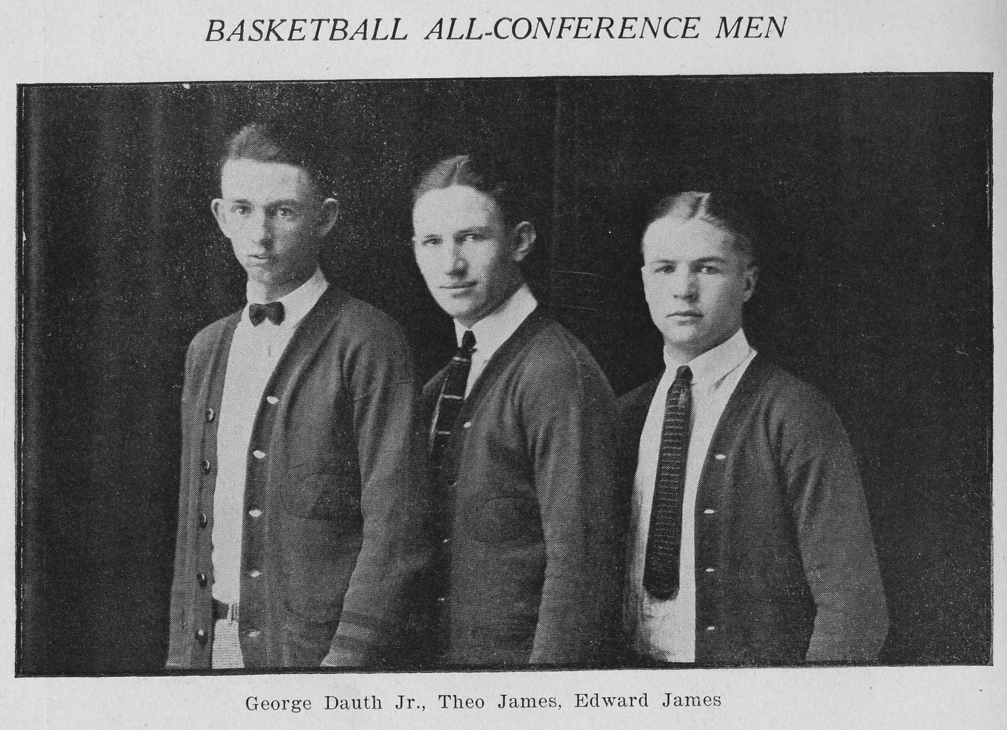 Dauth Family Archive - 1923 - Spud Yearbook - June Dauth Spud Basketball All-Conference Photo