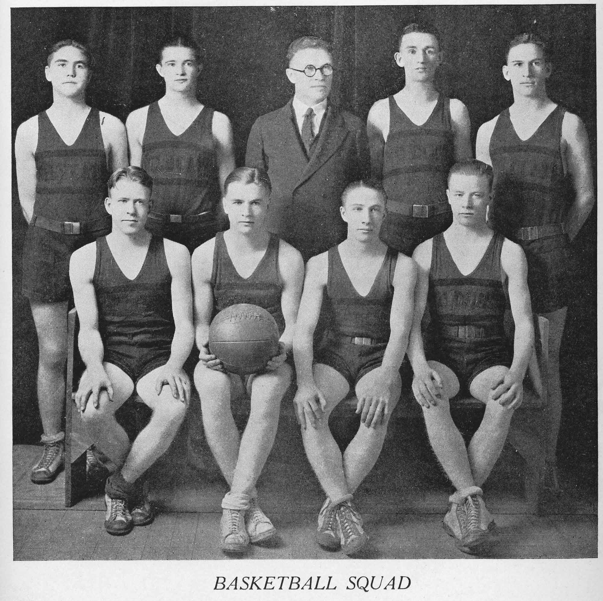 Dauth Family Archive - 1923 - Spud Yearbook - June Dauth Spud Basketball Squad Photo