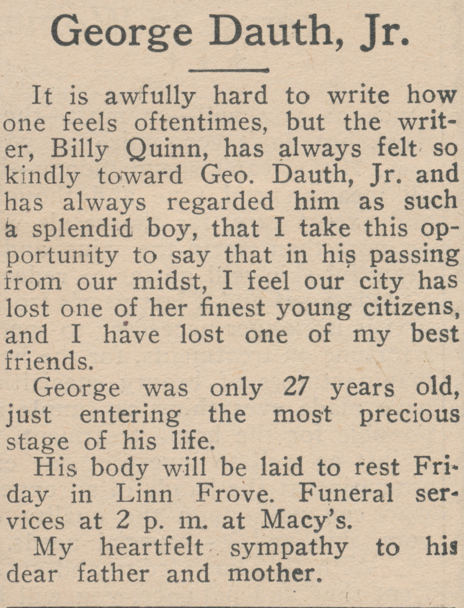 Dauth Family Archive - 1932-05 - June Dauth Obituary