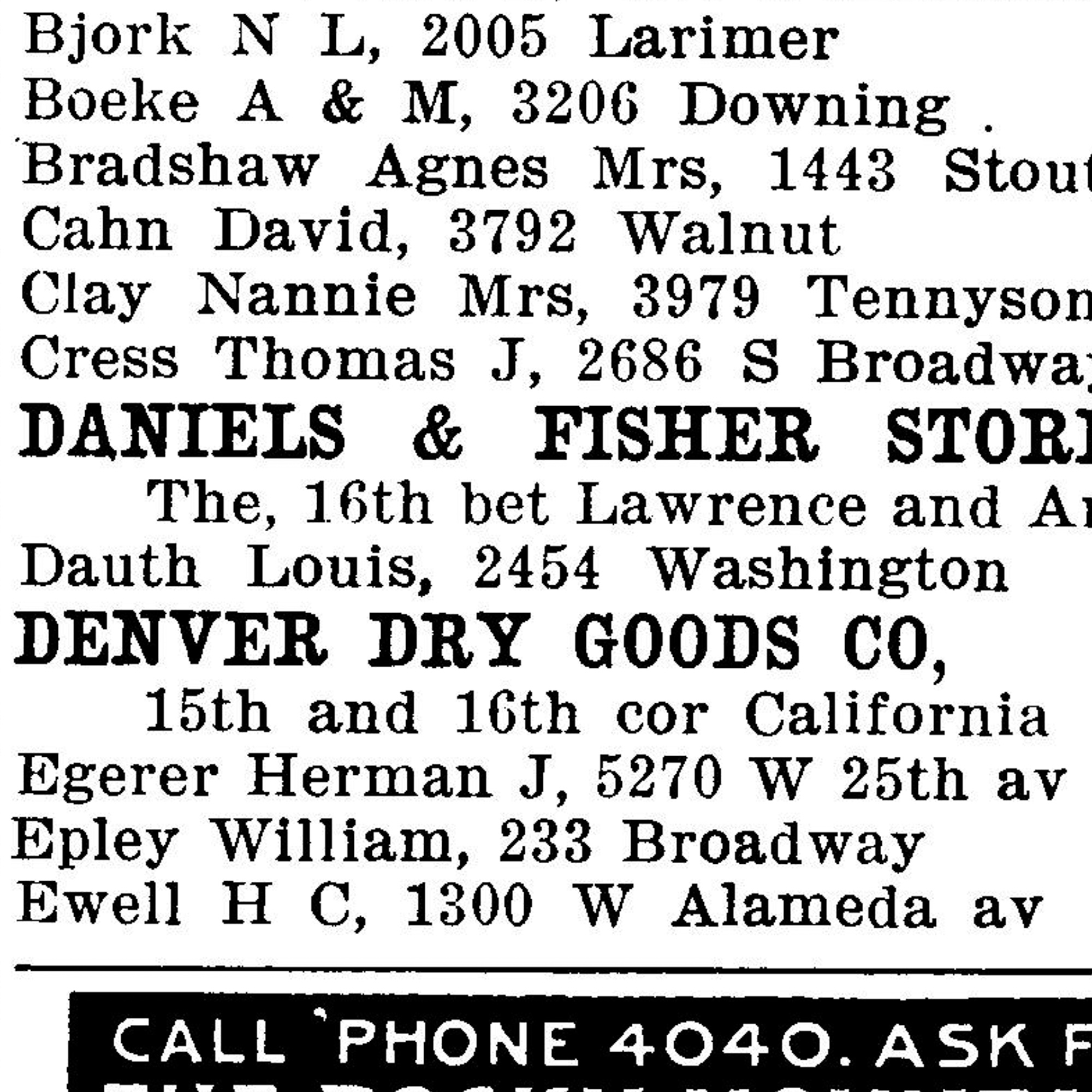 Dauth Family Archive - 1915 - Denver Directory - Entry For Louis Dauth
