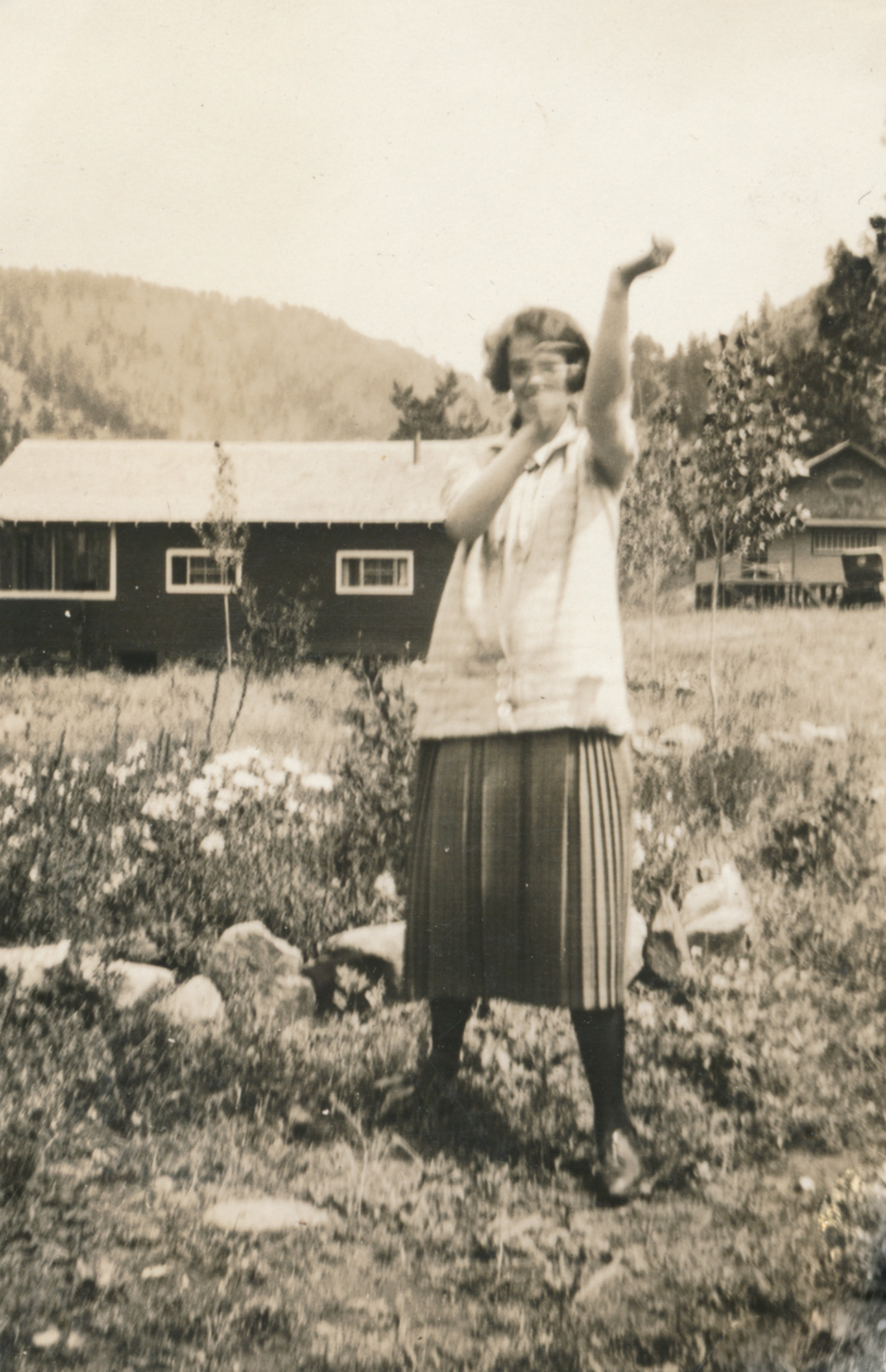 Dauth Family Archive - 1921 - Elizabeth Dauth In Front of DAMFINO