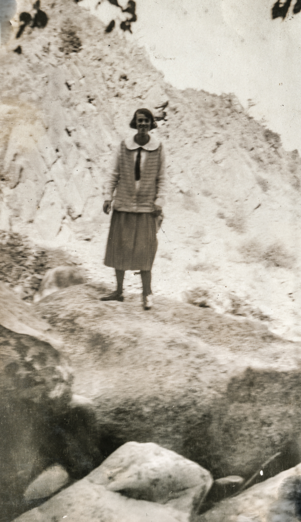 Dauth Family Archive - Circa 1921 - Elizabeth Dauth Rock Climbing