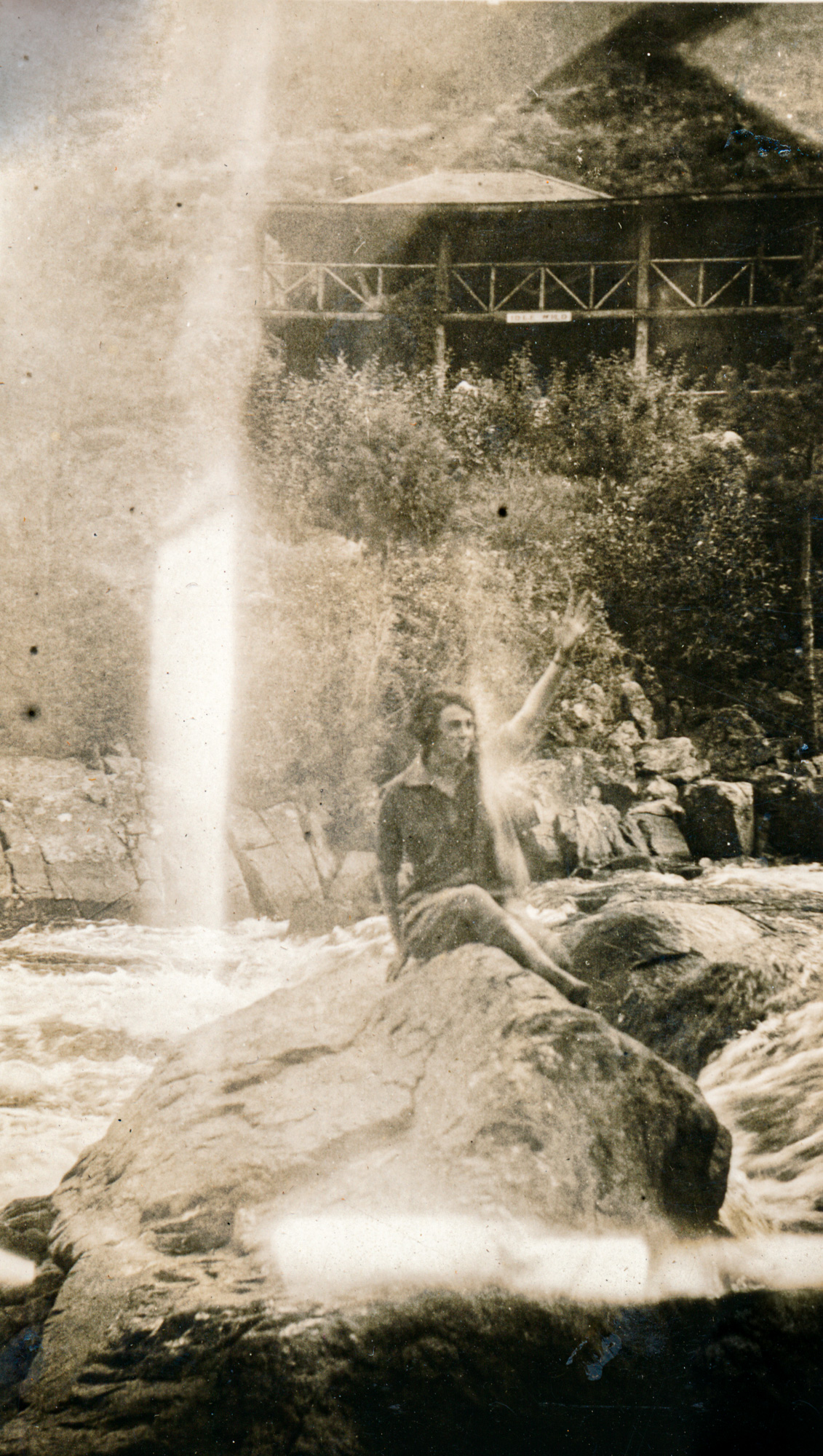 Dauth Family Archive - Circa 1923 - Elizabeth Dauth In River In Front of Idlewild