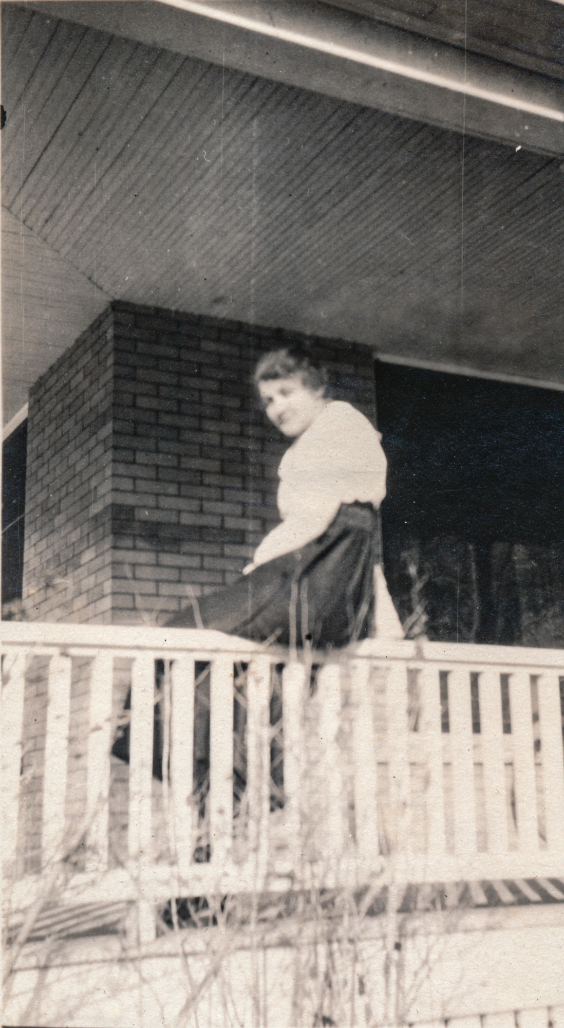 Dauth Family Archive - Circa 1920s - Elsie Dauth Sitting On Railing
