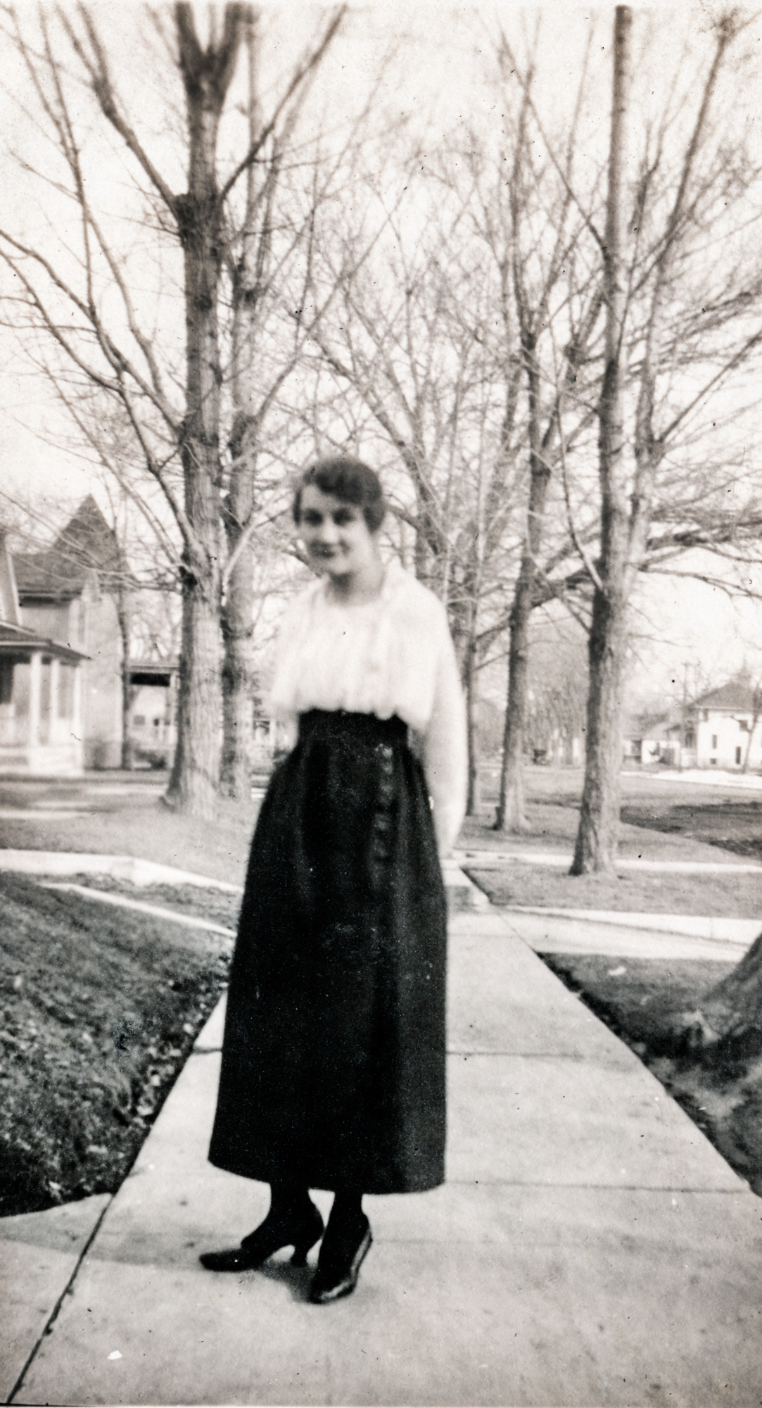 Dauth Family Archive - Circa 1920s - Elsie Dauth Standing On Sidewalk