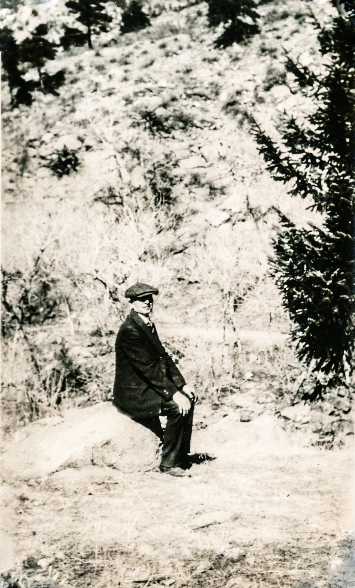 Dauth Family Archive - George Dauth Sitting On Rock