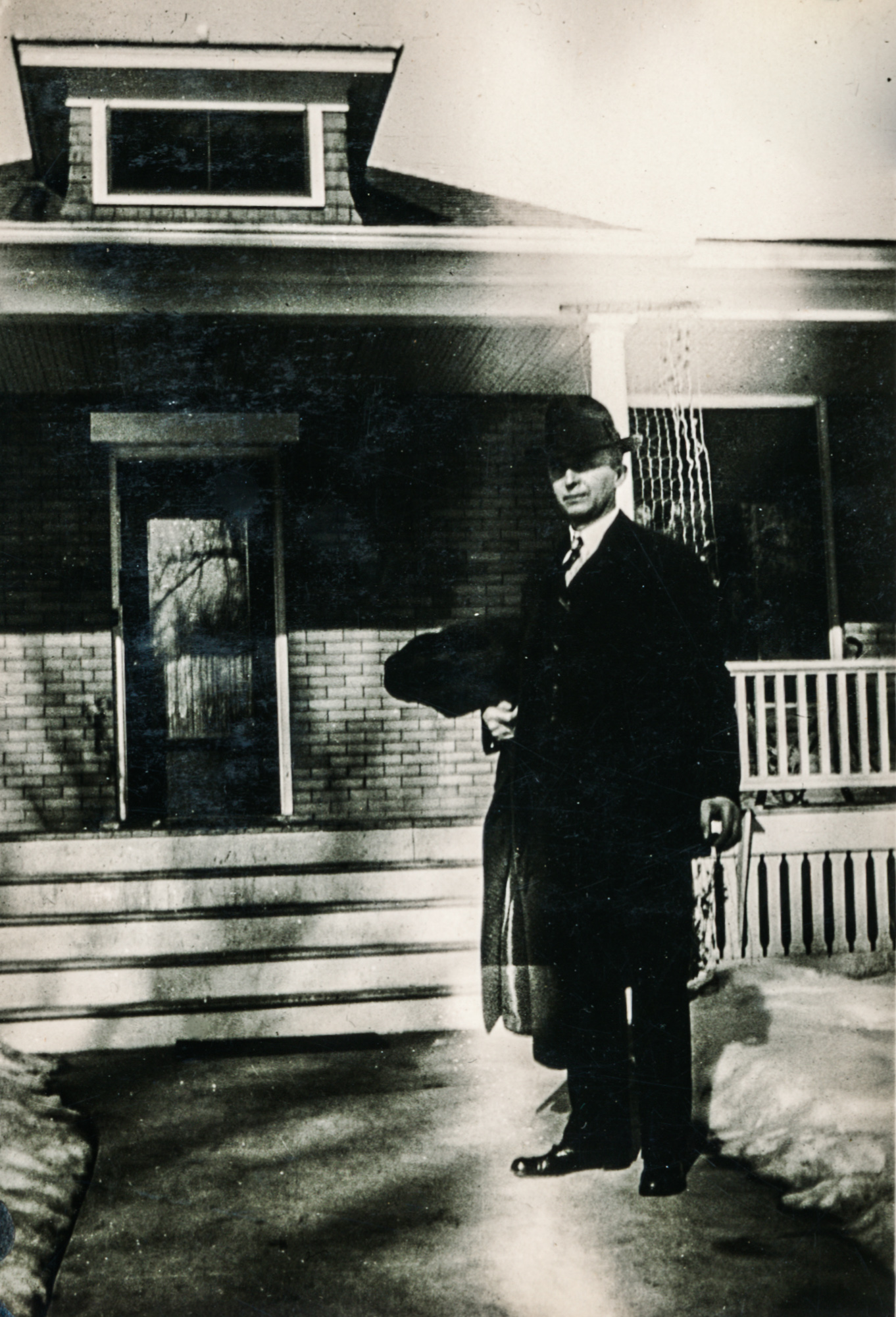 Dauth Family Archive - George Dauth Standing In Front Of His Home