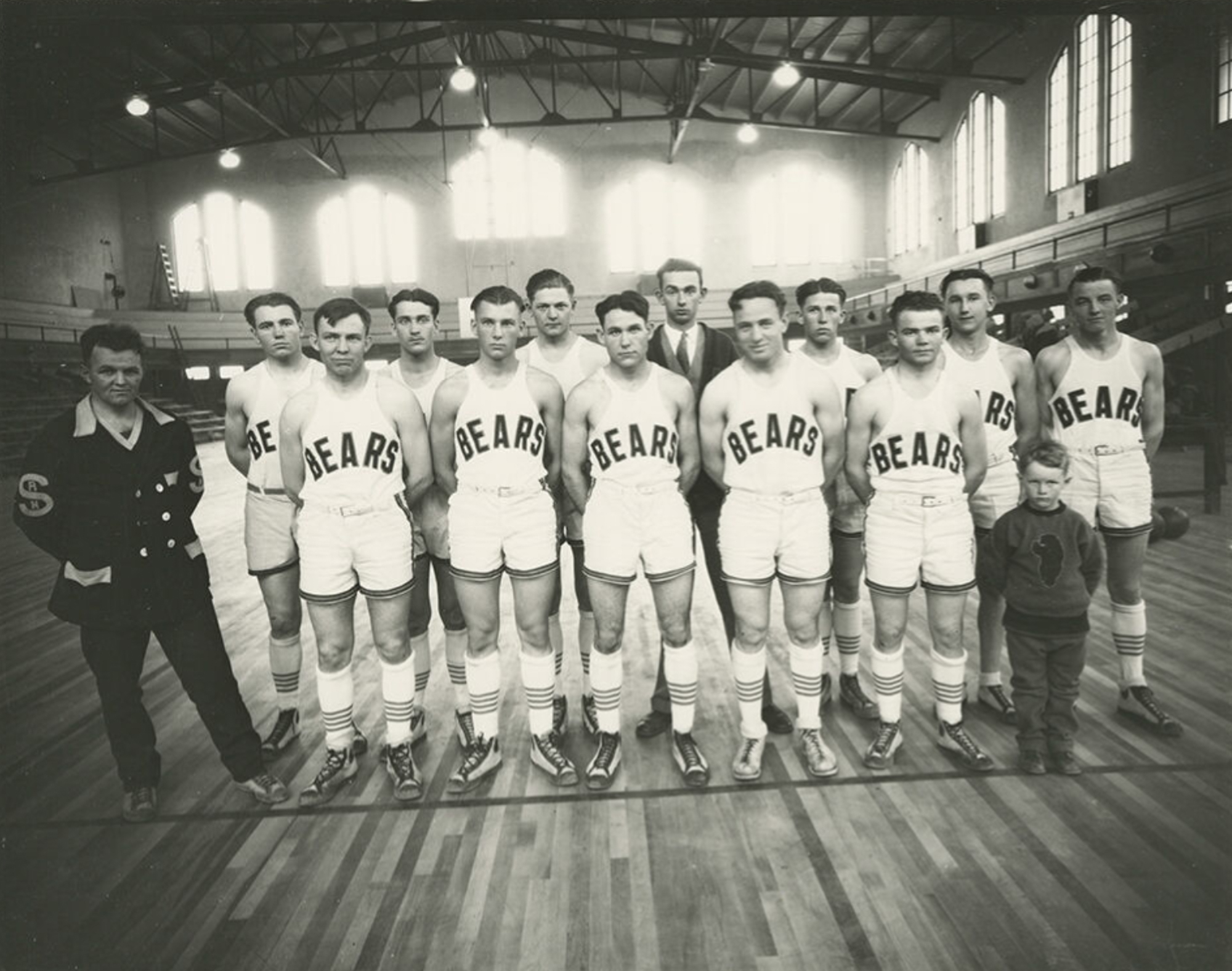 Dauth Family Archive - 1927 - High Plains Library District - Colorado Teachers College Basketball Team Gym Photo