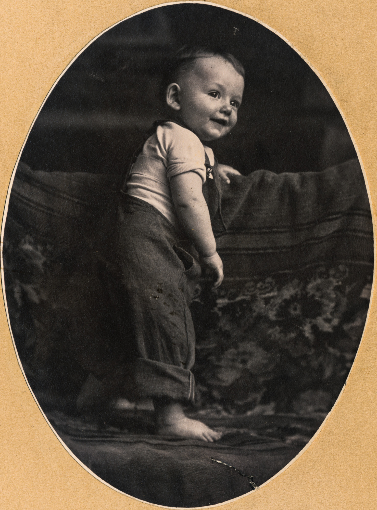 Dauth Family Archive - Circa 1905 - June Dauth Baby Photo Wearing Overalls - Photo 1