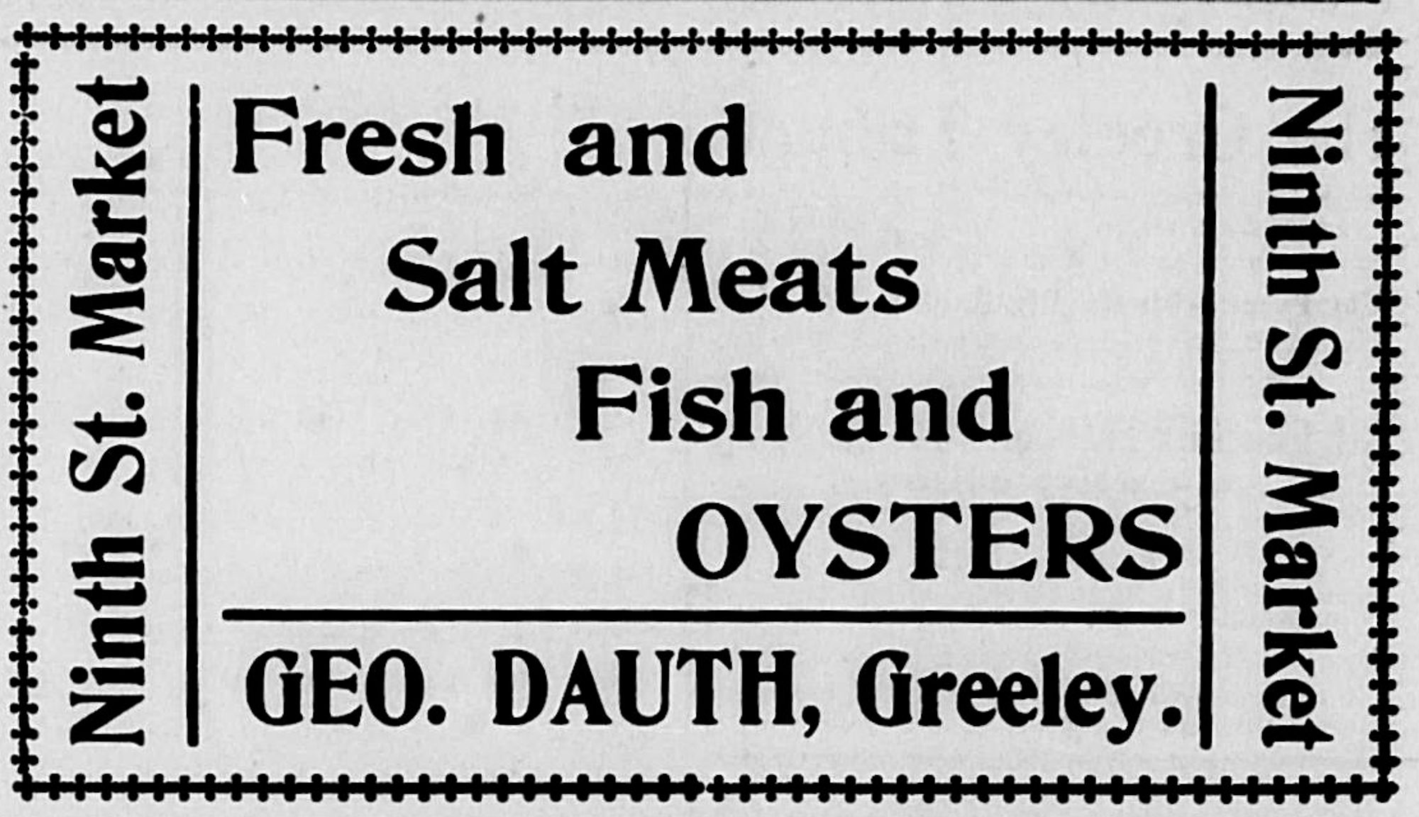 Dauth Family Archive - 1904-10-26 - The Greeley Tribune - George Dauth Store Advertisement