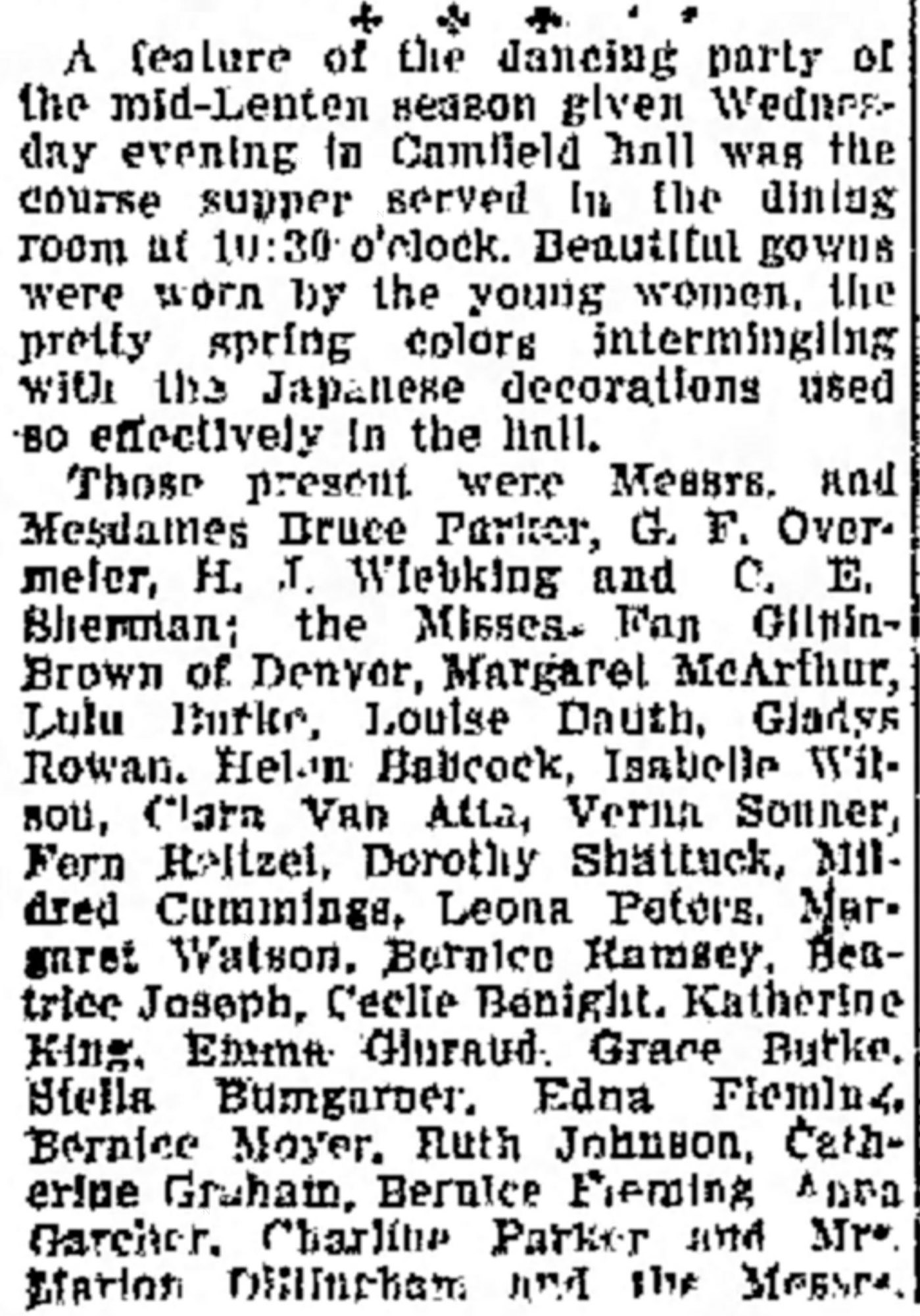 Dauth Family Archive - 1916-03-23 - Greeley Daily Tribune - Louise Dauth At Dancing Party