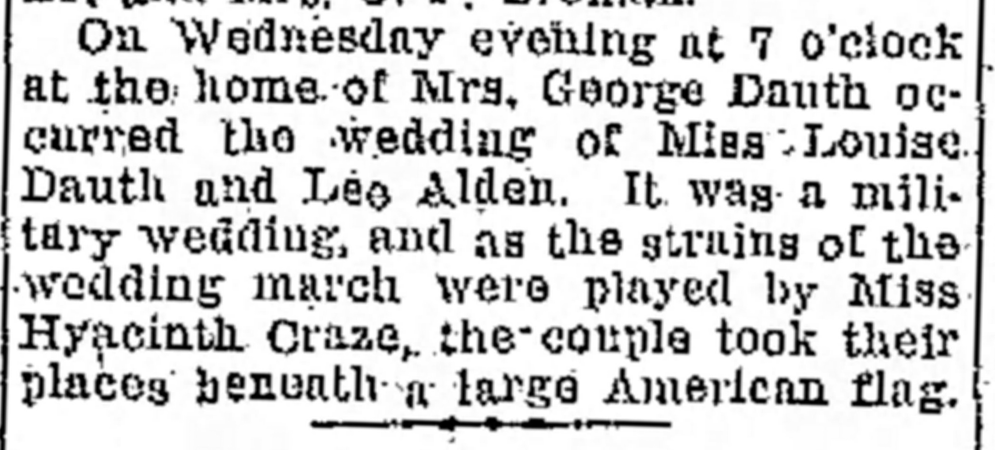 Dauth Family Archive - 1936-12-29 - Greeley Daily Tribune - Louise Dauth Wedding To Lee Alden